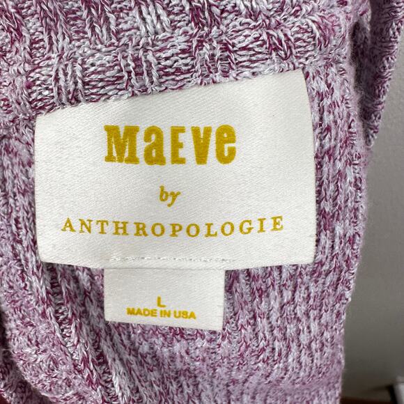 Maeve Anthropologie Harlan Knit Ribbed Tank Racerback Marled Purple Large - Picture 7 of 11